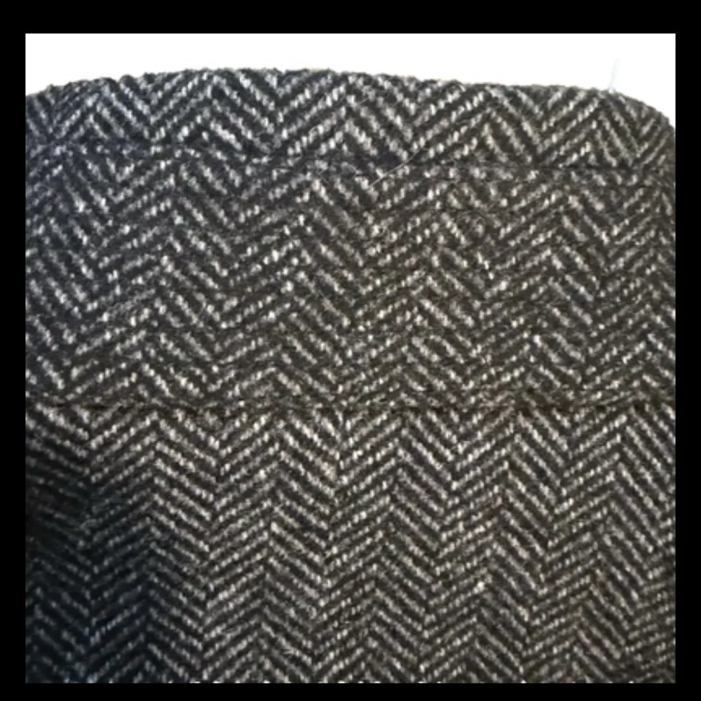 H&M Mens Wool Trench Coat Size 40R Gray Houndstooth Zip Snap Pockets Mock Neck